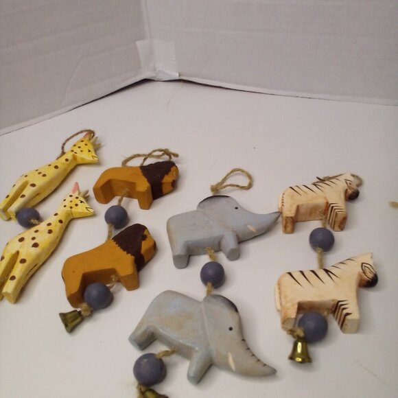 Vintage Wood Noah's Ark Decor Lot Bible Animals Hanging Figures - Picture 12 of 13